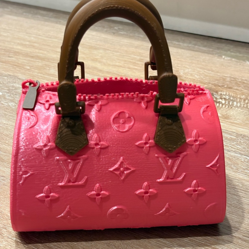 Pink and Brown 3D printed Mini Bag